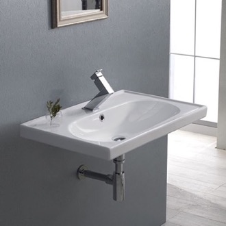 ADA Compliant Wall Mounted Sink, Modern, Rectangular, 36, with Counter Space, ml Scarabeo 3008 by Nameeks