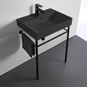 Console Bathroom Sink Small Black Console Sink, Modern, 24