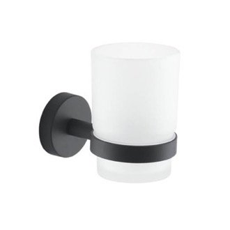 Toothbrush Holder Frosted Glass Toothbrush Holder With Matte Black Wall Mount Gedy 2310-14
