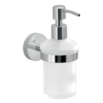 Soap Dispenser Soap Dispenser, Frosted Glass With Wall Mount Gedy 2381-13