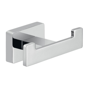 Bathroom Hook Double Hook, Square, Chrome, Wall Mounted Gedy 4426-13