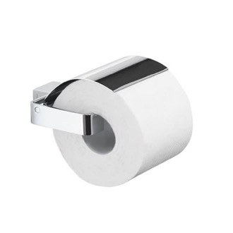 Toilet Paper Holder Toilet Roll Holder With Cover, Square, Polished Chrome Gedy 5425-13