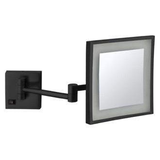 Makeup Mirror Black Makeup Mirror, Wall Mounted, Lighted, 5x Nameeks AR7701-BLK-5x