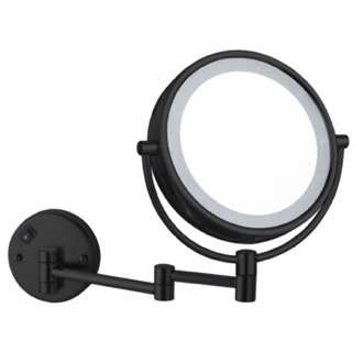 Makeup Mirror Black Makeup Mirror, Wall Mounted, Lighted, 5x Nameeks AR7705-BLK-5x