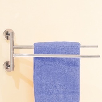 Napie 53132 Double Swivel Towel Bar in Polished Chrome, 15.4