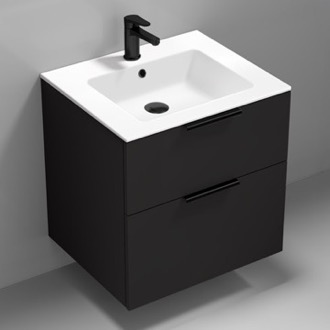 Bathroom Vanity 24 Inch Floating Black Bathroom Vanity, Modern Nameeks IBIZA3