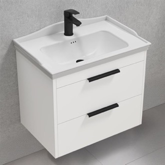 Bathroom Vanity Wall Mounted Bathroom Vanity, White, 26