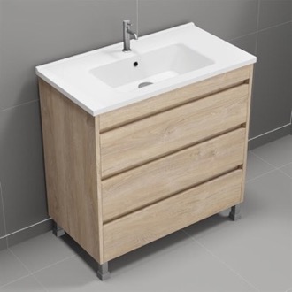 Modern Console Sink Bathoom Vanity, 32, Metal Stand, Teorema 2 Scarabeo 5123-CON2 by Nameeks