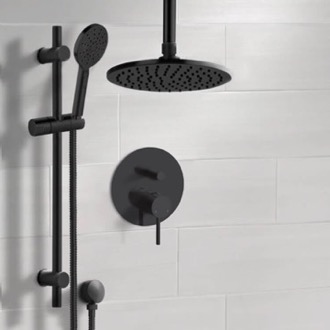 Nameeks NFA033 By Nameek's General Hotel Matte Black Corner Shower