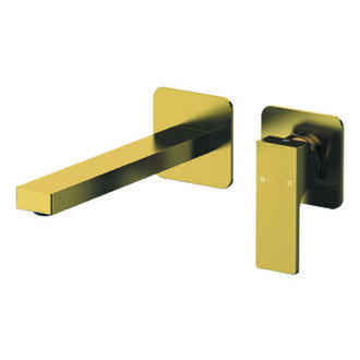 Bathroom Faucet Brushed Gold Single Handle Wall Mounted Bathroom Faucet Remer AU15PLNL-BG