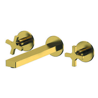 Bathroom Faucet Brushed Gold Wall Mounted Widespread Bathroom Faucet Remer DQ14PLNL-BG
