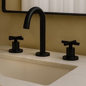 Bathroom Faucet Matte Black Widespread Bathroom Faucet Remer NJ13PUSNL-NO