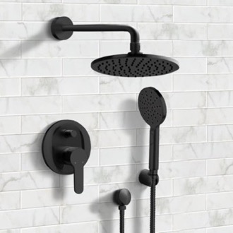 Shower Faucet Matte Black Rain Shower System with Handheld, Rain Shower Head, Shower Faucet Set Remer SFH50