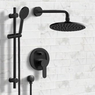 Shower Faucet Matte Black Rain Shower System with Handheld, Rain Shower Head, Shower Faucet Set Remer SFR52