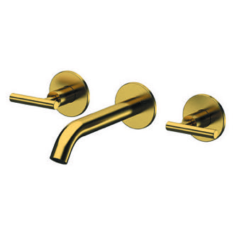 Bathroom Faucet Brushed Gold Wall Mounted Widespread Bathroom Faucet Remer XF14PLNL-BG