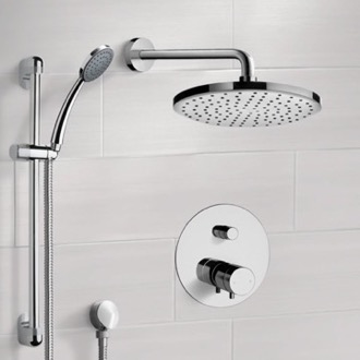 Shower Faucet Thermostatic Rain Shower System with Handheld, Rain Shower Head, Shower Faucet Set Remer SFR04