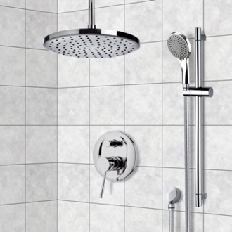 Shower Faucet Ceiling Rain Shower System with Handheld, Rain Shower Head, Shower Faucet Set Remer SFR7016