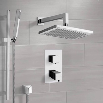 Shower Faucet Thermostatic Rain Shower System with Handheld, Rain Shower Head, Shower Faucet Set Remer SFR7402