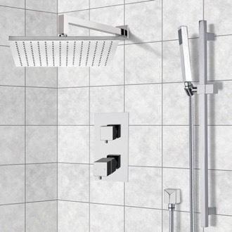 Shower Faucet Thermostatic Rain Shower System with Handheld, Rain Shower Head, Shower Faucet Set Remer SFR7403