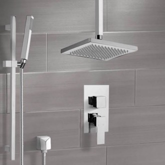 Shower Faucet Ceiling Rain Shower System with Handheld, Rain Shower Head, Shower Faucet Set Remer SFR7546