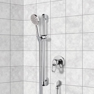 Shower Faucet Chrome Slidebar Shower Set With Multi Function Hand Shower Remer SR031
