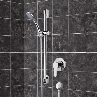 Shower Faucet Chrome Slidebar Shower Set With Hand Shower Remer SR049