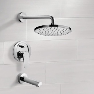 Tub and Shower Faucet Tub and Shower Faucet Set with Rain Shower Head Remer TSF2001