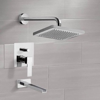 Tub and Shower Faucet Tub and Shower Faucet Set with Rain Shower Head Remer TSF2125