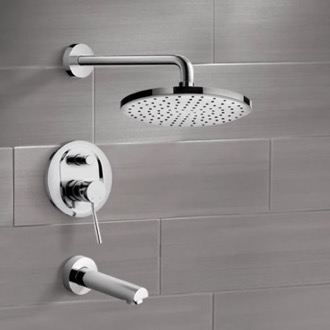 Tub and Shower Faucet Tub and Shower Faucet Set with Rain Shower Head Remer TSF2197