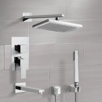 Tub and Shower Faucet Tub and Shower Faucet Set with Handheld and Rain Shower Head Remer TSH4544