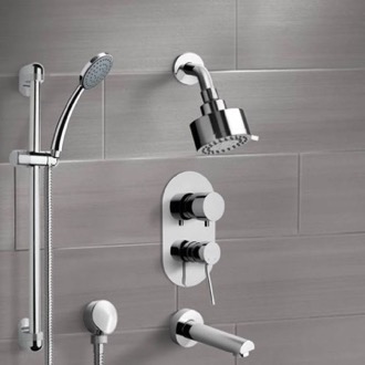 Tub and Shower Faucet Tub and Shower Faucet Set with Handheld Remer TSR06