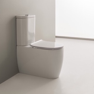 Toilet Modern Floor Standing Toilet, Ceramic, Rounded Scarabeo 5526