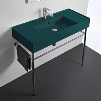 Console Bathroom Sink Modern Console Sink, Green Ceramic Sink, 40