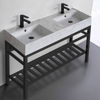 Console Bathroom Sink Modern Double Console Sink Vanity, Marble Style Sink, 48