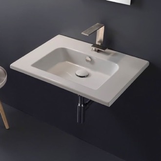 Bathroom Sink Sleek Rectangular Ceramic Wall Mounted Sink Scarabeo 5210