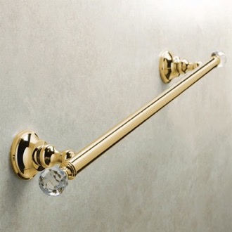Towel Bar Towel Bar, Gold, Brass, 20 Inch, with Crystals StilHaus SL45-16