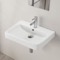 Rectangular White Ceramic Wall Mounted or Drop In Sink