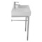Rectangular White Ceramic Console Sink and Polished Chrome Stand, 24
