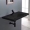 Matte Black Ceramic Wall Mounted or Drop In Sink With Counter Space