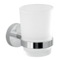 Frosted Glass Toothbrush Holder With Chrome Wall Mount