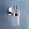 Soap Dispenser, Wall Mounted, Frosted Glass With Chrome Mounting