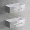 Set of Chrome Shower Baskets With White Inserts