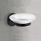 Wall Mounted Frosted Glass Soap Dish, Matte Black Mounting