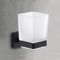 Wall Mounted Frosted Glass Toothbrush Holder, Matte Black Mounting