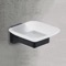 Wall Mounted Frosted Glass Soap Dish, Matte Black Mounting