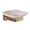 Wall Mounted Frosted Glass Soap Dish, Matte Gold Mounting