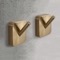 Pair of Bathroom Hooks, Modern, Matte Gold