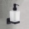 Wall Mounted Frosted Glass Soap Dispenser, Matte Black Mounting