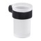 Wall Satin Glass Toothbrush Holder With Matte Black Mount