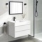 White Bathroom Vanity, Wall Mounted, Modern, 32 Inch